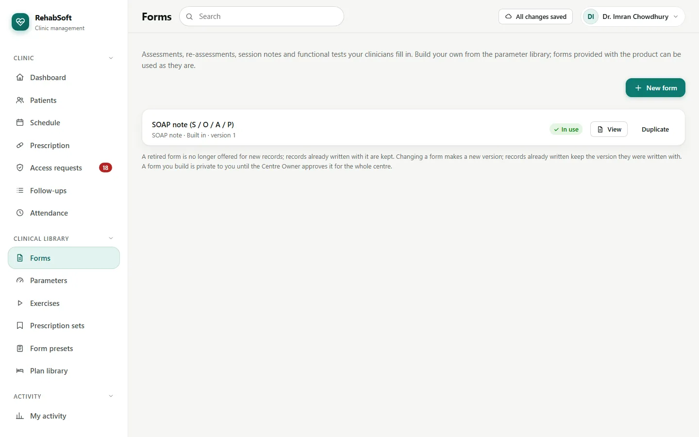The clinical form library