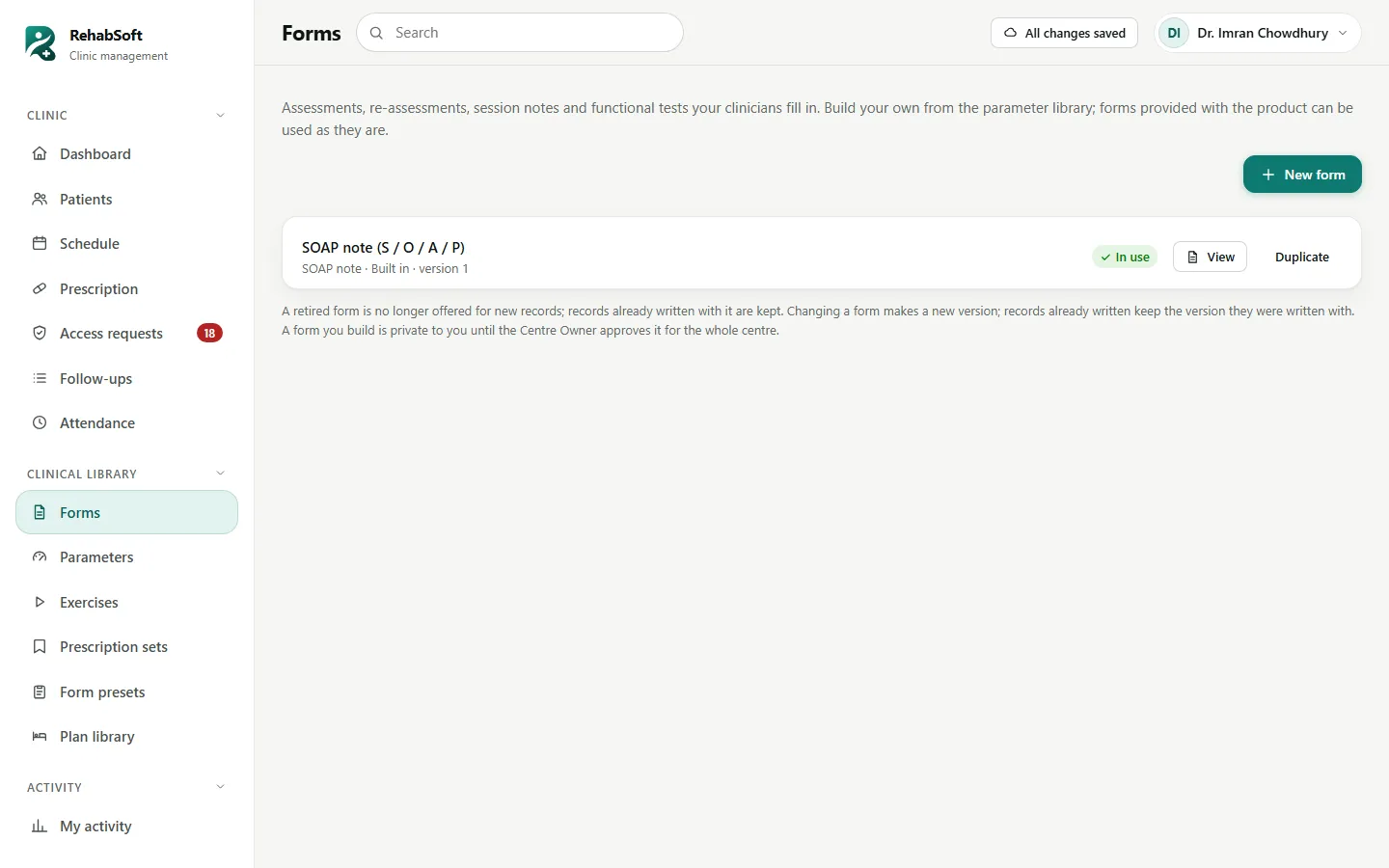 The clinical form library
